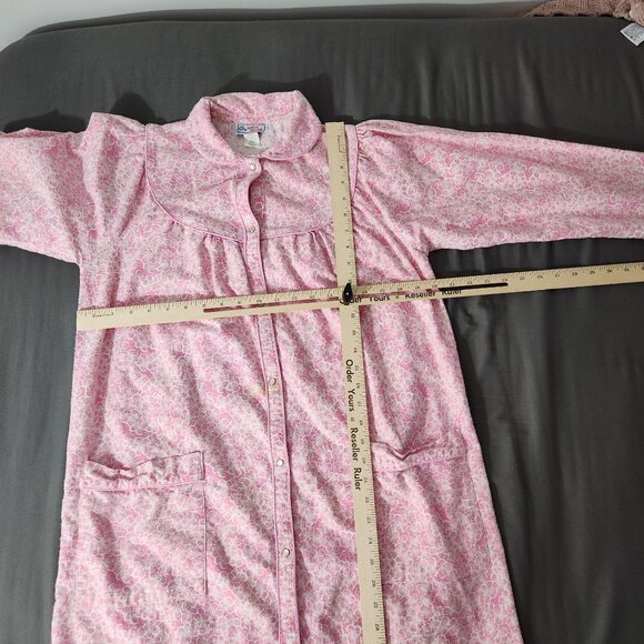 Artistic Fantasy Vintage 90's Nightgown Small Floral Button-Up With Pockets Pink - Picture 12 of 14